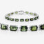 Bracelet en or blanc 14K avec tourmaline verte de 19,04 carats et diamants blancs