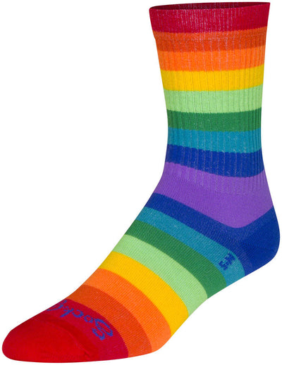 Chaussettes SockGuy Crew Fabulous - 6" Arc-en-ciel Grand/X-Large