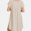 Vestido Flowy de Bajo Alto con Bordes de Flecos y Bolsillos
