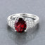 2.87 Carat Rhodolite and Diamond 14K White Gold Engagement Ring