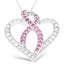 Pendentif en Diamant et Saphir Rose en Or Blanc 14K