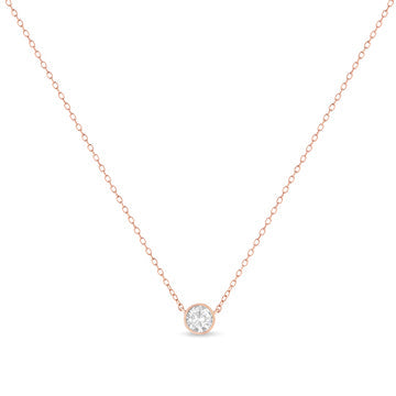 Collier Pendentif en Argent Sterling 0,5 Cttw avec Diamant en Monture Bezel
