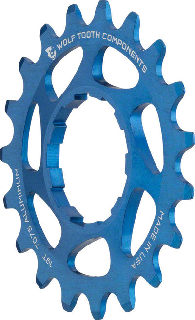 Engranaje de Aluminio de Velocidad Única Wolf Tooth - 19t en Azul