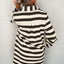 Chic Black Striped Collar Long Sleeve Mini Dress - Effortlessly Elegant Casual Wear for Women - Korvel