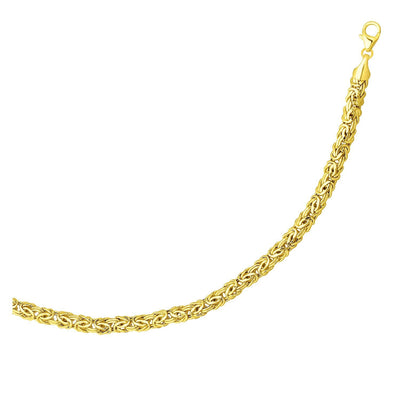 Pulsera de eslabones bizantinos de oro amarillo de 14k
