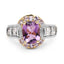 Bague cocktail en améthyste et tanzanite plaquée or jaune 14K