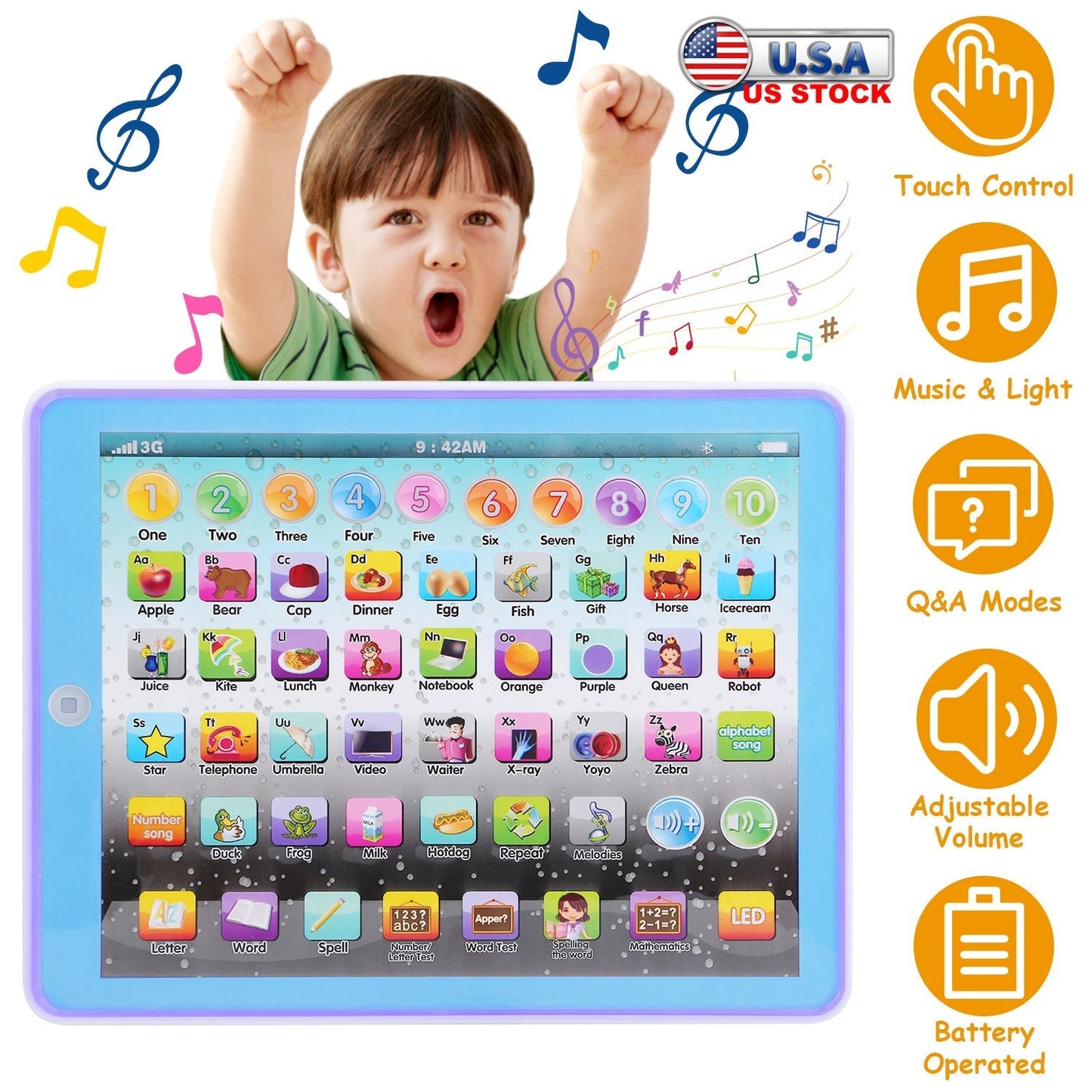 Gbruno Educational Toddler Tablet Toy for Ages 2-7