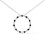 Collier Pendentif Ouvert en Argent Sterling 925 avec Diamants Noirs et Blancs