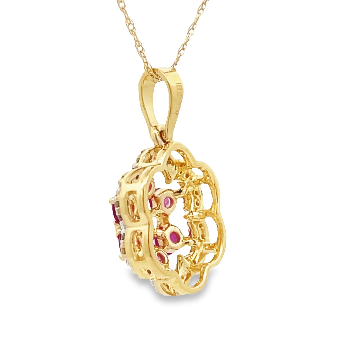 .46ct Ruby and Diamond Pendant in 10KT Yellow Gold