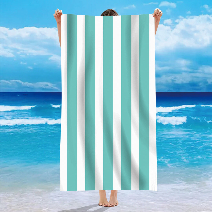 Personalized Striped Microfiber Beach Towel