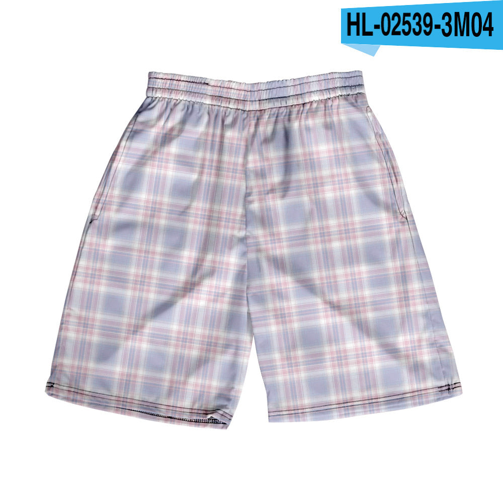 Men's Plaid Casual Beach Shorts