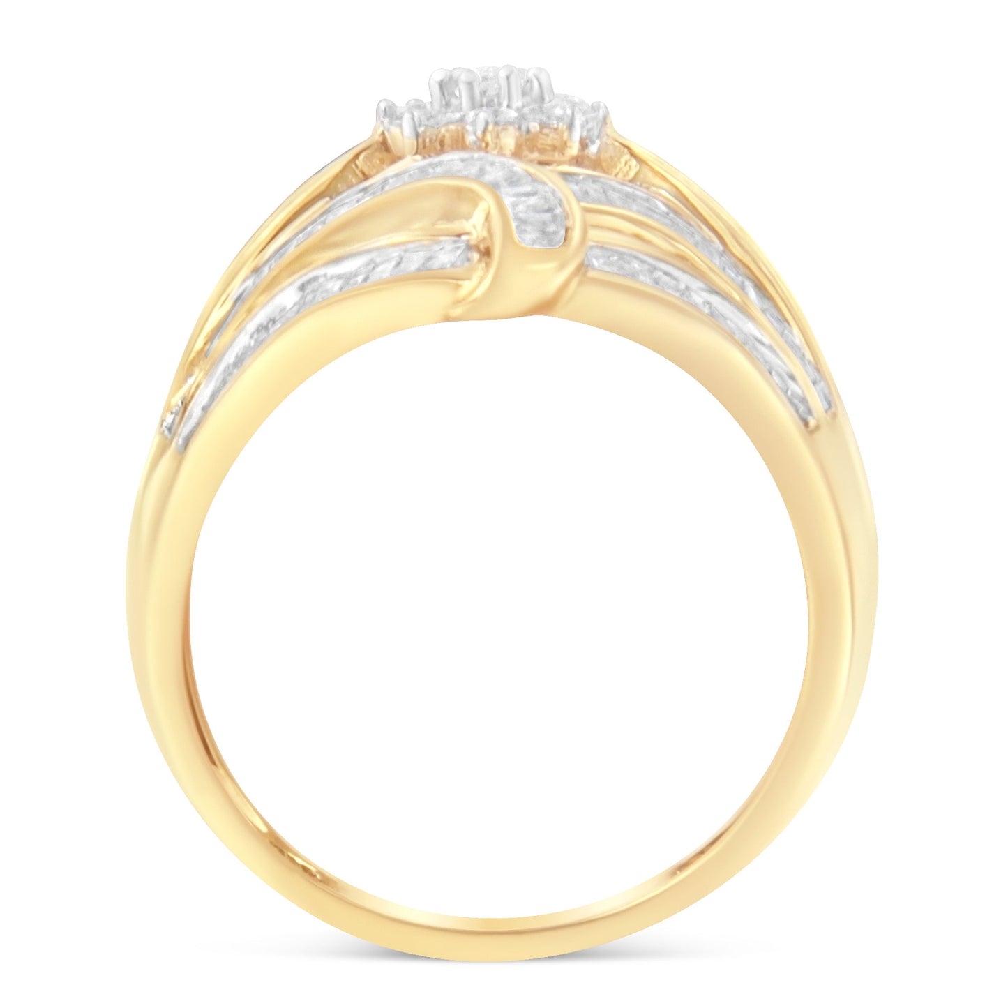 Bague de fiançailles en diamant en or jaune 10K - Taille 7