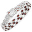 24.08 Carat Genuine Opal and Garnet Sterling Silver Bracelet