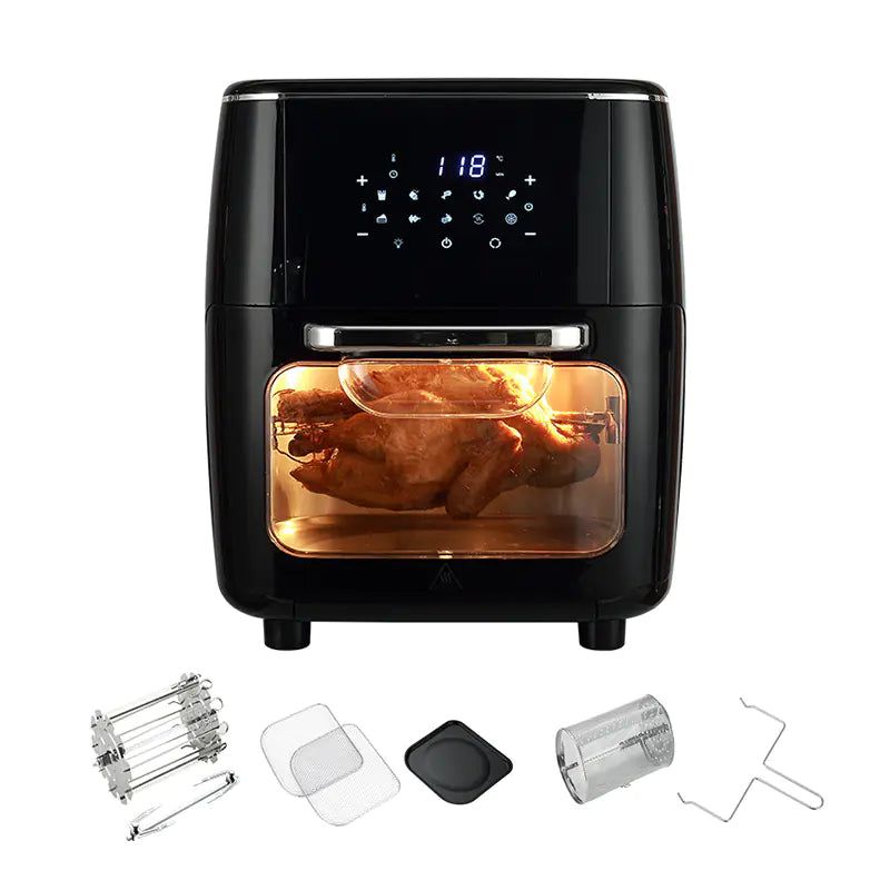Friteuse à air de grande capacité 13L avec four rotatif transparent