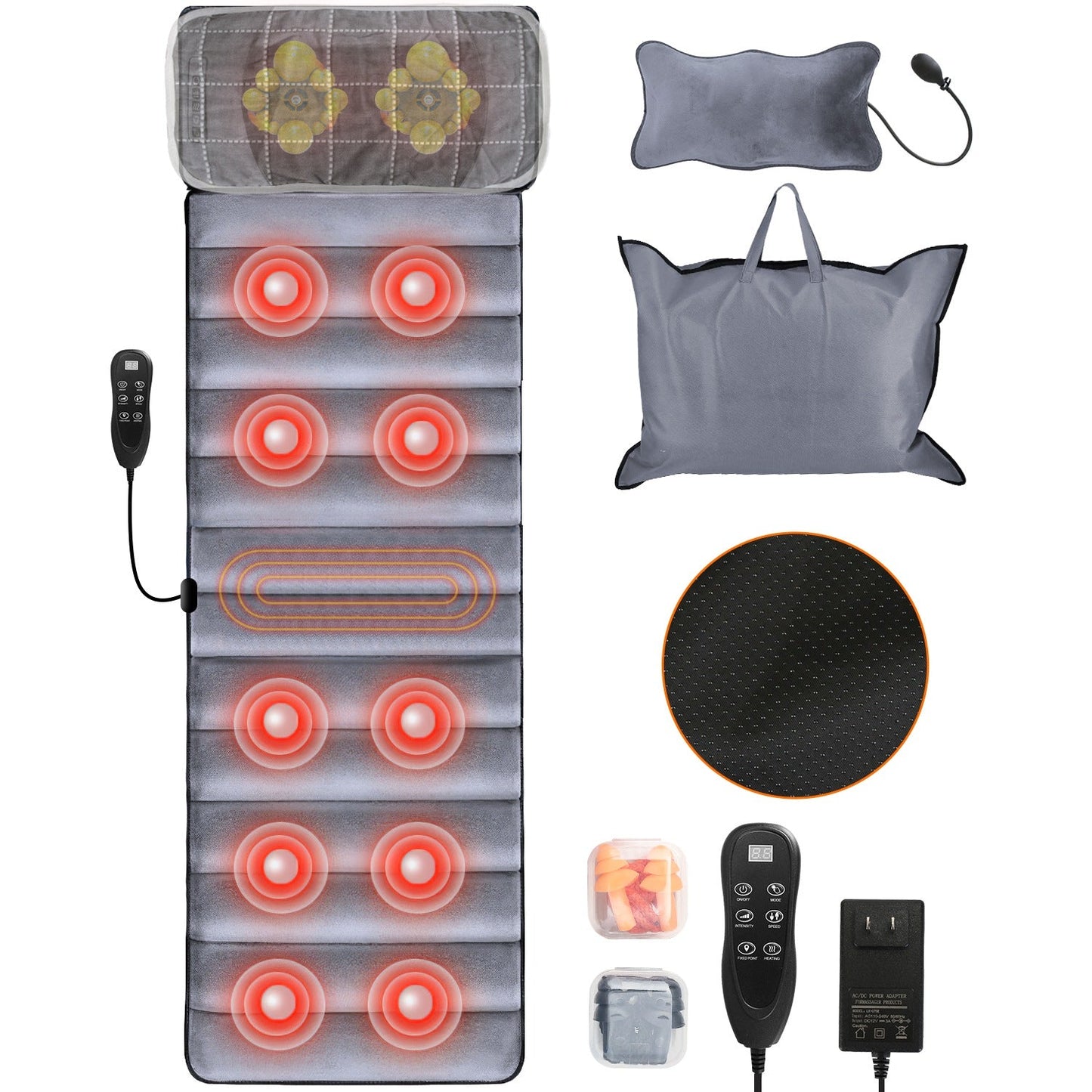 Tapis de massage électrique complet avec chaleur et vibration
