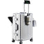 Premium Front-Opening Checked Suitcase with Aluminum Frame