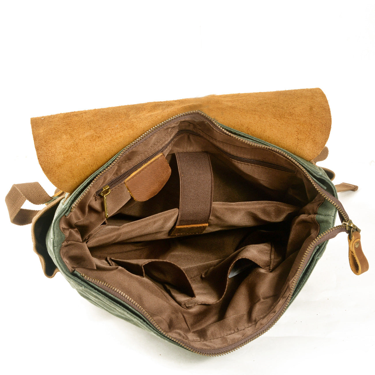 Mochila de Laptop de Cuero Crazy Horse de Lona Premium