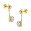 14K Yellow Gold Plated Sterling Silver Diamond Earrings