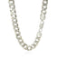Rhodium Plated Sterling Silver Curb Chain Necklace