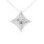 10K White Gold Bezel Set Solitaire Diamond Kite Pendant Necklace - 18"