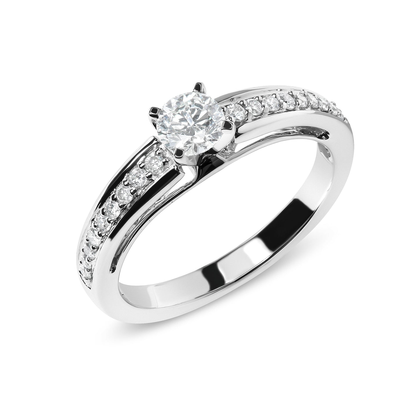 Anillo de Compromiso Solitario de Diamante de Oro Blanco de 14K - Talla 7
