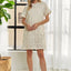 Applique Round Neck Short Sleeve Shift Dress