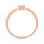 14K Rose Gold Plated Sterling Silver Miracle Set Diamond Promise Ring - Size 6