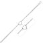 Bracelet de cheville en chaîne câble en or blanc 14k avec station en forme de cœur