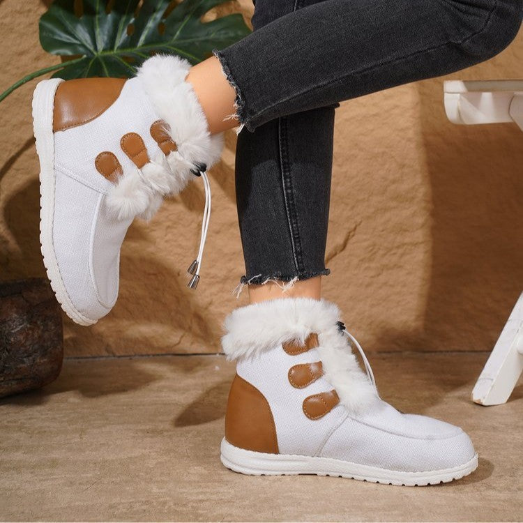 Versatile Round Toe Winter Boots for Women