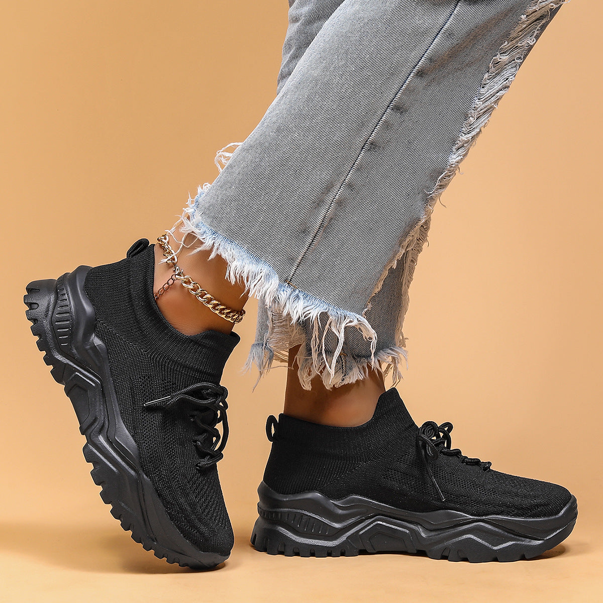 Baskets respirantes en tricot Fly pour femmes grandes tailles