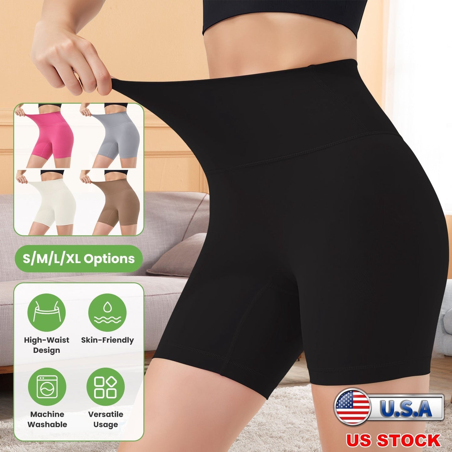 Women's High Waist Biker Shorts with Tummy Control
