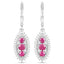 Conjunto de Joyería de Rubí y Topacio Blanco de 4.32 Quilates en Plata Esterlina