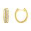 Boucles d'oreilles créoles en diamant triple rang en or jaune 10K
