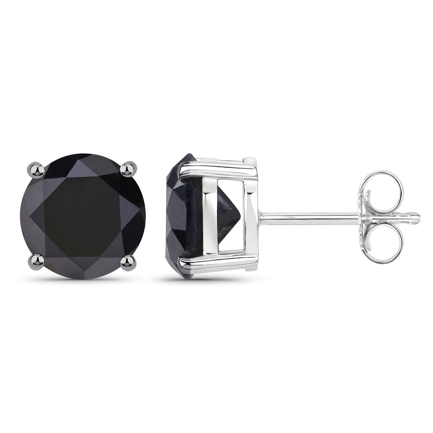 Pendientes de diamante negro genuino de 4.91 quilates en oro blanco de 14K