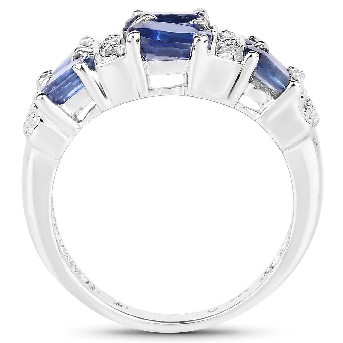 Anillo de Compromiso de Plata Esterlina con Kyanita de 2.44 Quilates