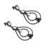 8.81 Carat Blue Topaz & Black Spinel Sterling Silver Earrings