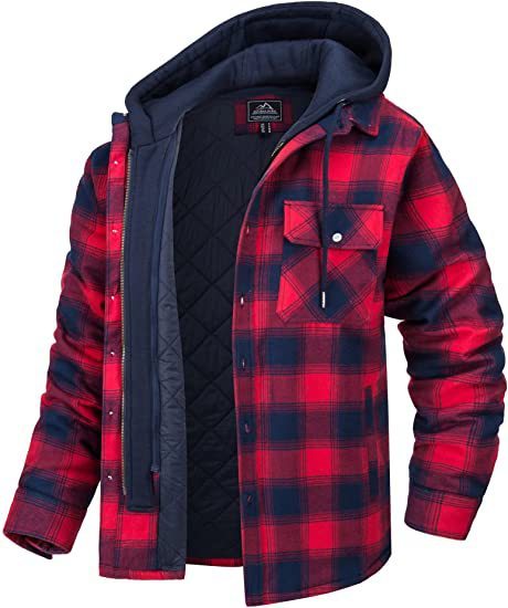 Men's Plaid Hooded Coat - Stylish Winter Outerwear