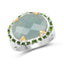 Bague en aigue-marine et diopside chrome plaquée deux tons de 9,12 carats