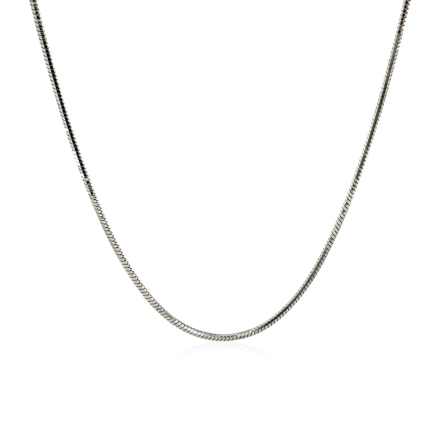 Rhodium Plated Sterling Silver Snake Chain Necklace