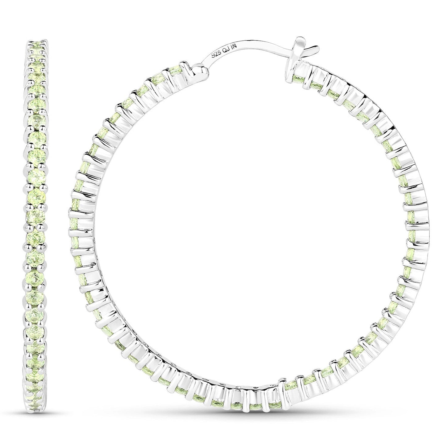Pendientes de plata esterlina .925 con peridoto genuino de 3.50 quilates