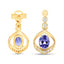 Boucles d'oreilles en or jaune 14K avec tanzanite et diamant de 0,76 carat