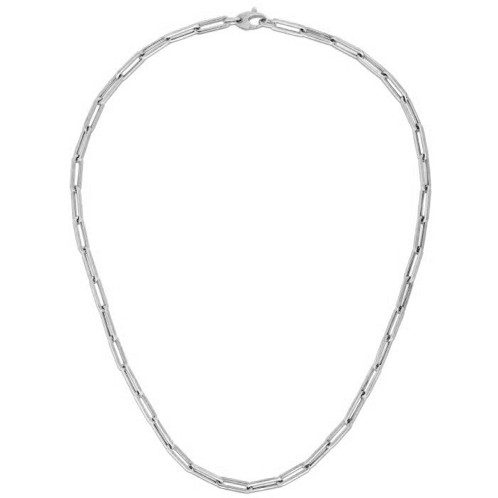 Cadena de papel clip audaz de oro blanco de 14k - 4.2 mm