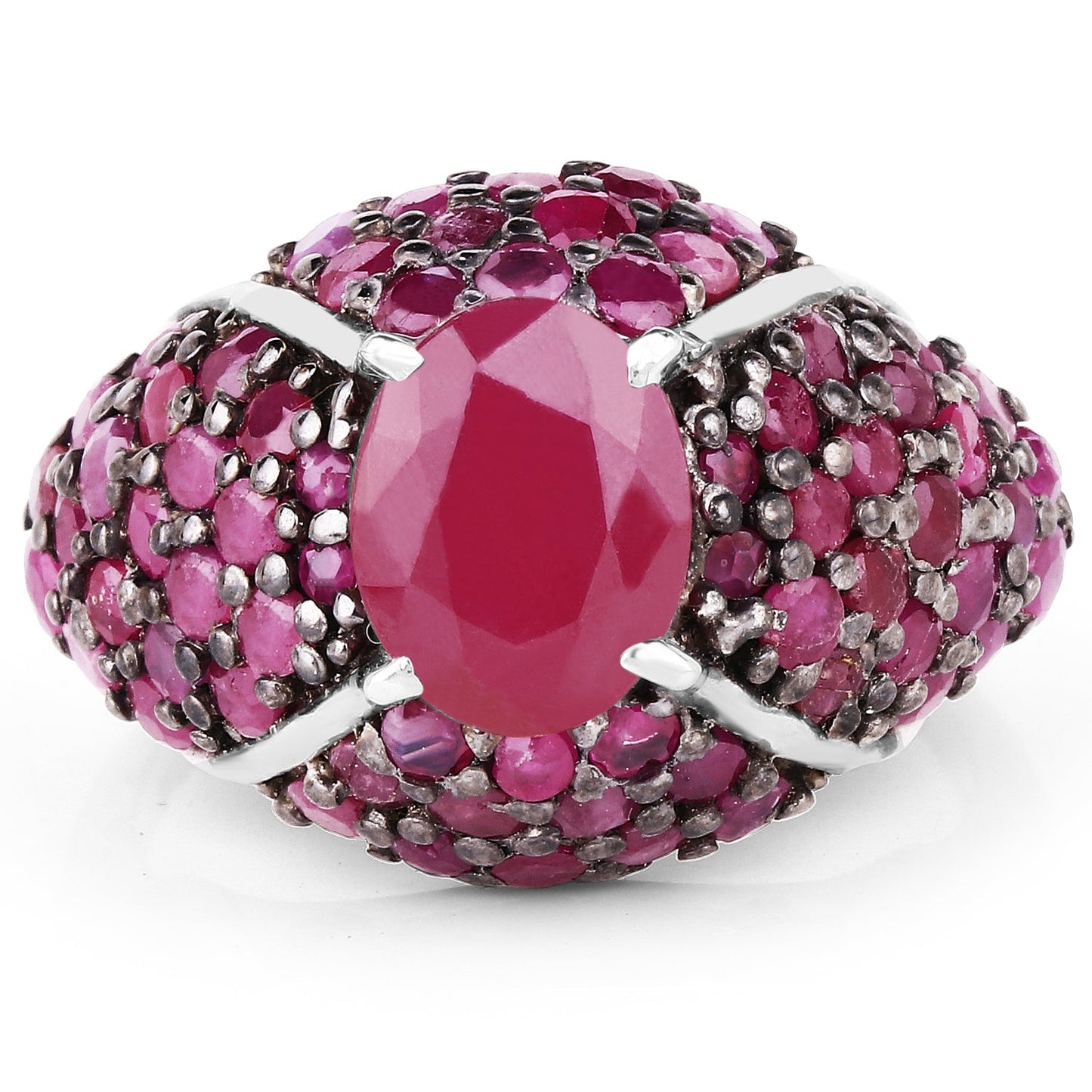 5.15 Carat Genuine Ruby & Sterling Silver Engagement Ring