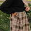 Vintage Plaid Round Neck Long Sleeve Mini Dress Cozy & Stylish Dress Retro Design Dress For Party - Korvel
