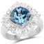 5.19 Carat London Blue Topaz & White Topaz Sterling Silver Ring
