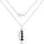 Pendentif en or blanc 14K avec saphir bleu et diamant de 0,40 carat