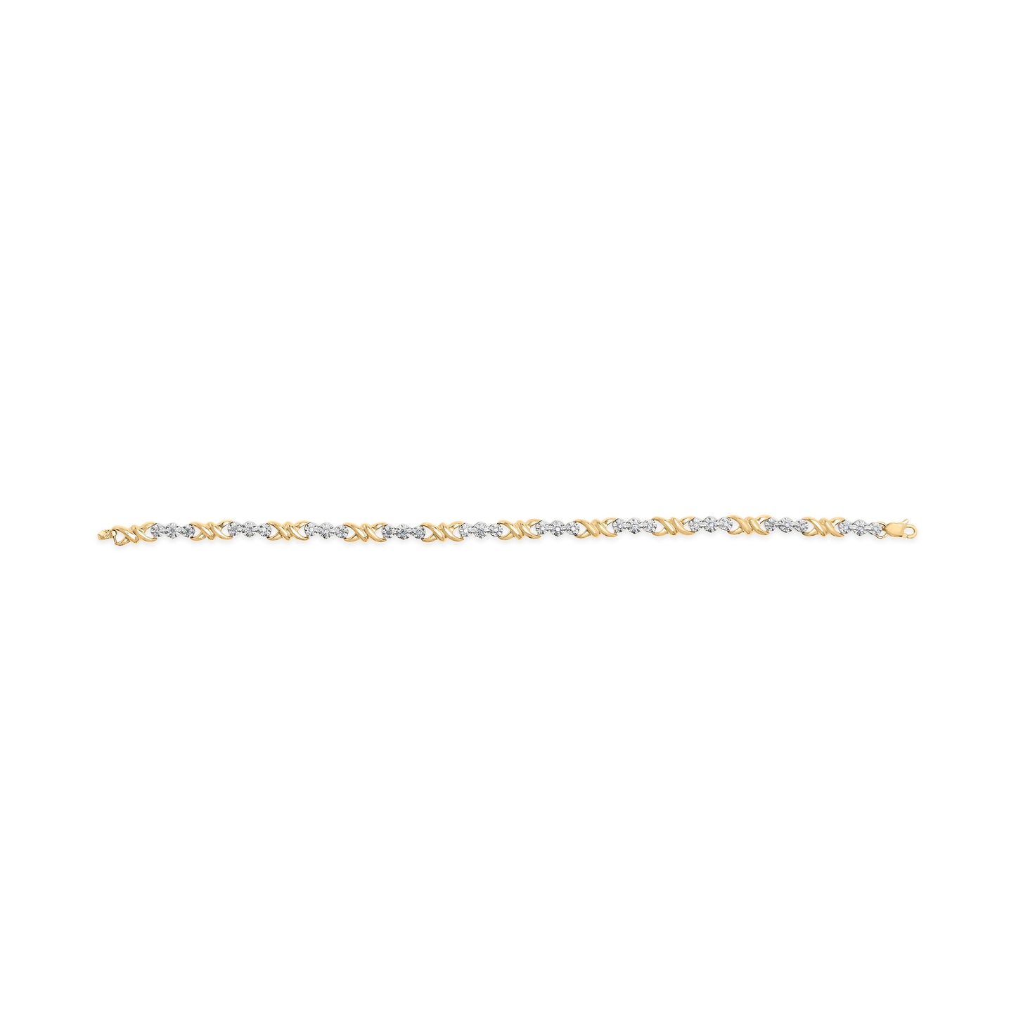 Pulsera de Diamantes X-Link de Oro Amarillo de 10k - 7.50 Pulgadas