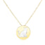 Collar de Oro Amarillo de 14k con Símbolo de Gato en Madreperla