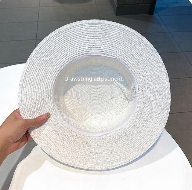Retro Pearl Flat Top Sun Protection Beach Hat