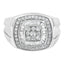 14K White Gold Men's Diamond Band Ring with 1 cttw Diamonds